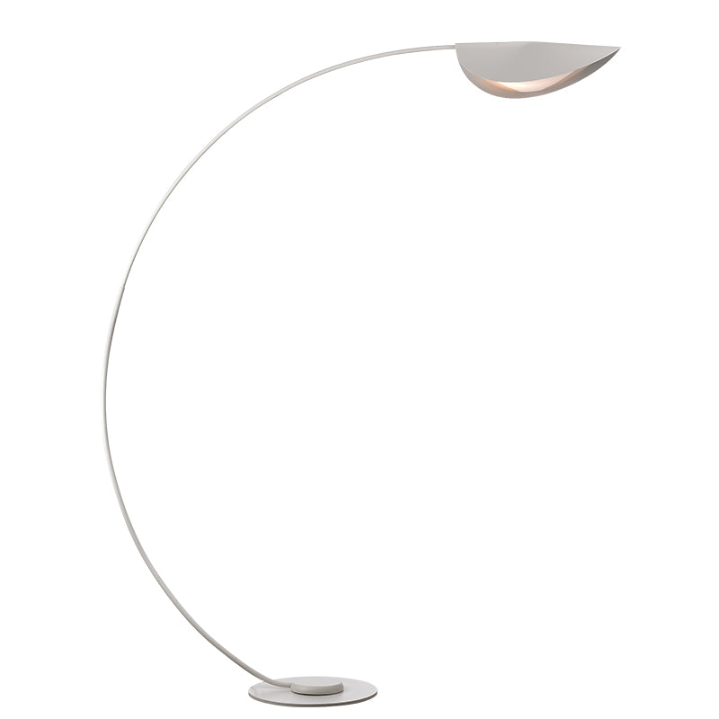 Macaron Arc Floor Light Metallic 1-Light Living Room Stand Up Lampe avec une teinte Bend