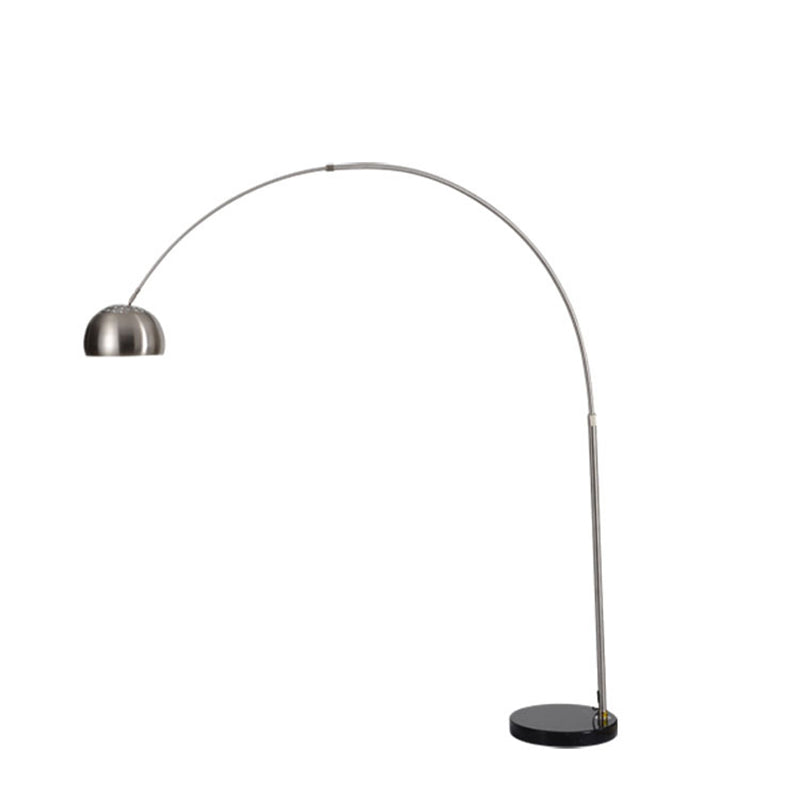 Edelstahlkuppelbodenlicht Industrial Industrial 1 Glühbirnen Wohnzimmer Stehlampe mit Entlüftungsdesign und Angelrute Arm