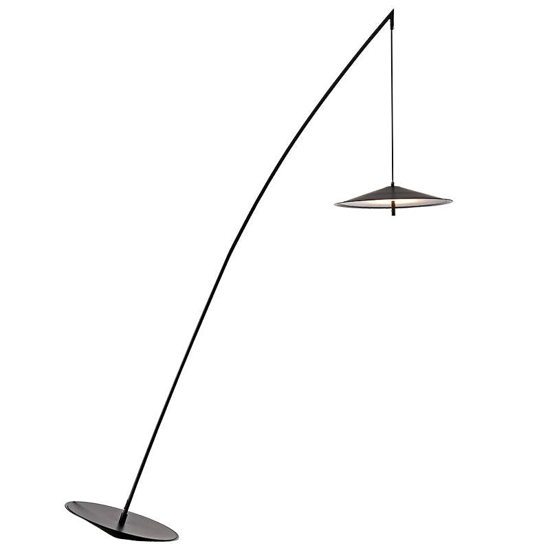 Fishing Floor Lamp Simplicity Metal LED Standing Floor Light with Dangling Shade