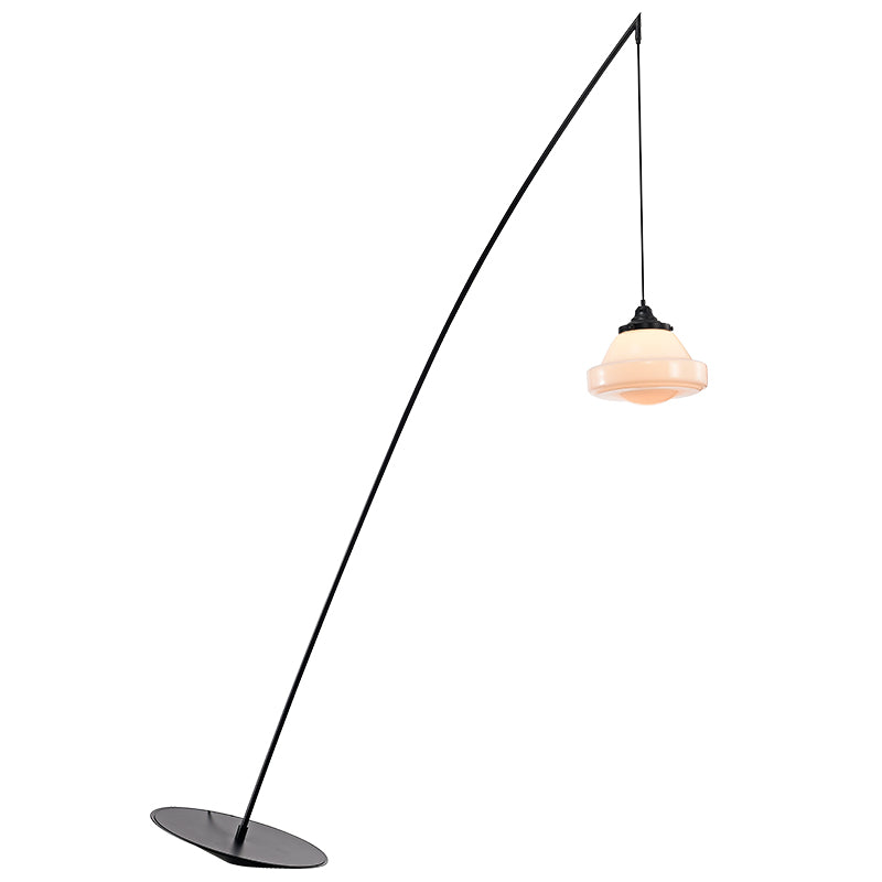 Fishing Floor Lamp Simplicity Metal LED Standing Floor Light with Dangling Shade