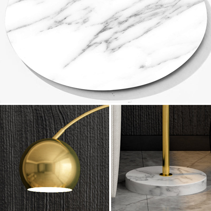 Swivel Dome Shade Vloer Licht Postmodern metalen 1 bol woonkamer staande lamp met tafel en gebogen arm