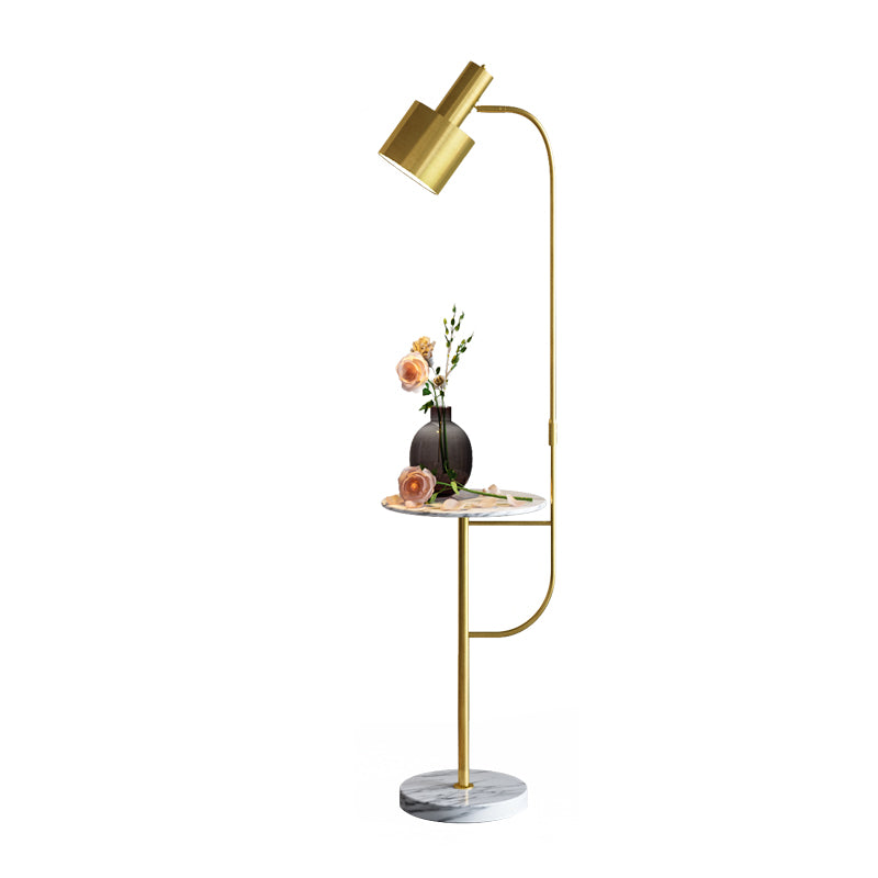 Granaat metalen Spotlight Vloer Licht Postmodern 1-licht Stand-uplamp met dienblad voor woonkamer