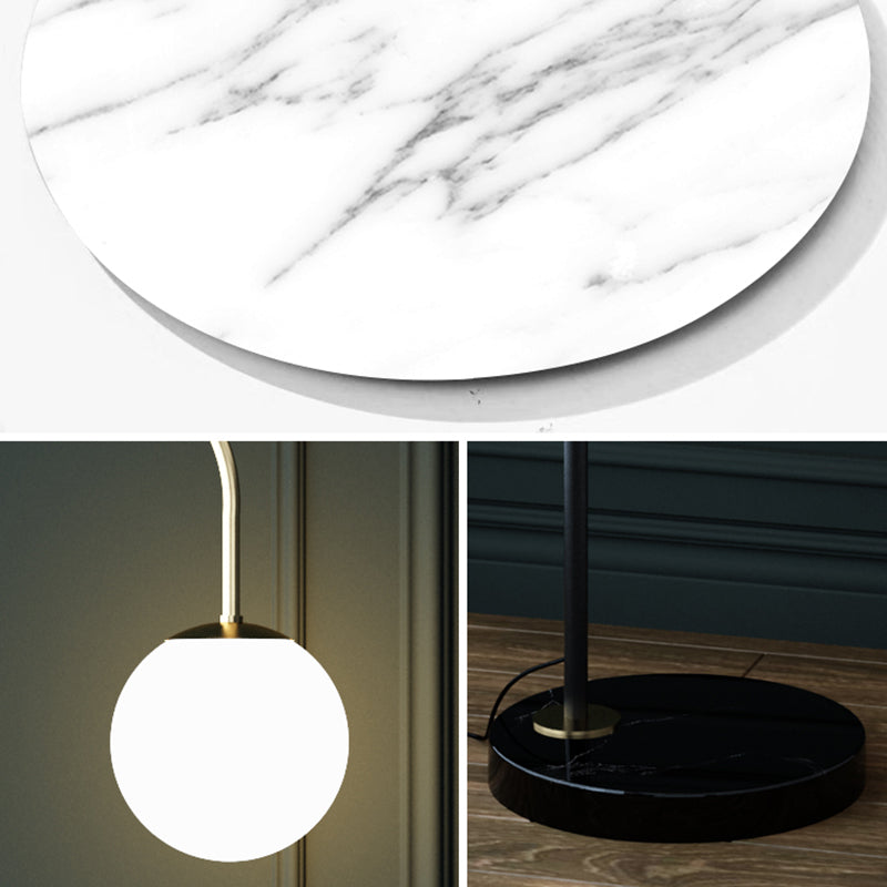 Gouslandeck woonkamer vloer lamp metalen enkele minimalistische lade vloerlicht met bal witte glazen schaduw