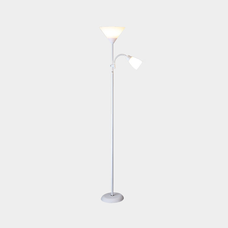 Acrylic Torchiere Floor Lamp Country Living Room Standing Light with Flexible Arm