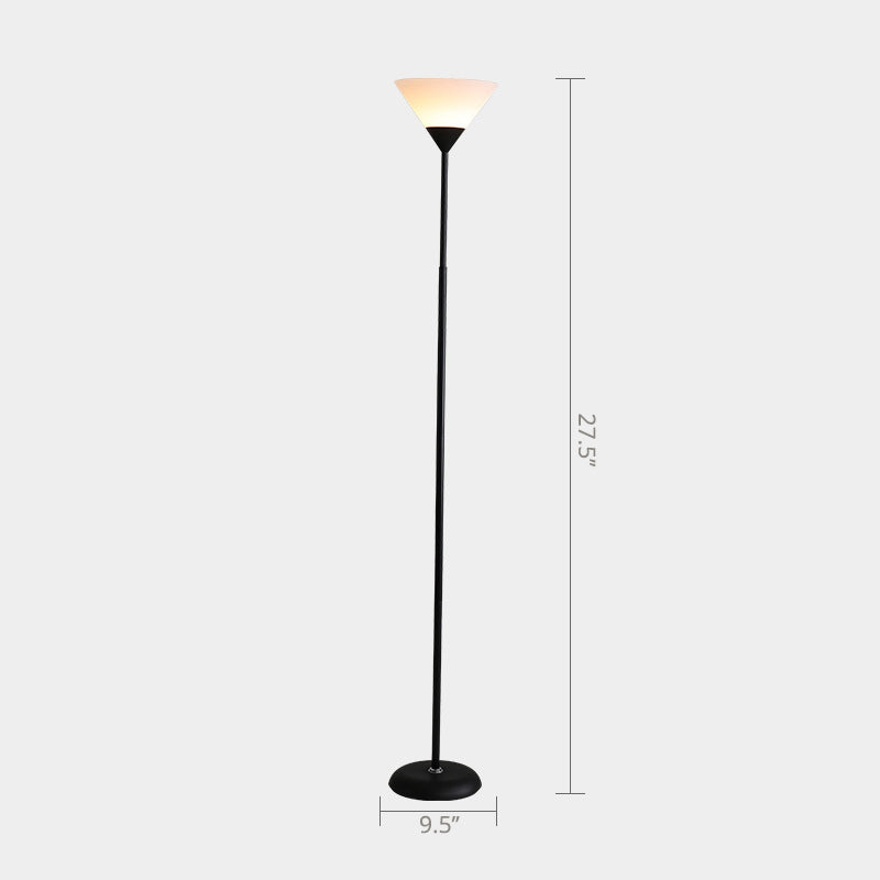 Acrylic Torchiere Floor Lamp Country Living Room Standing Light with Flexible Arm