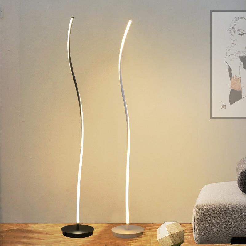 Twist Aluminum Stand Up Lamp Simple Style LED Standing Floor Light for Living Room