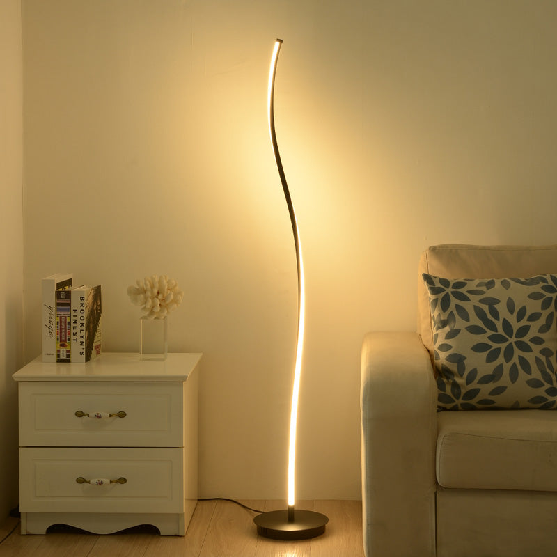 Twist Aluminum Stand Up Lamp Simple Style LED Standing Floor Light for Living Room