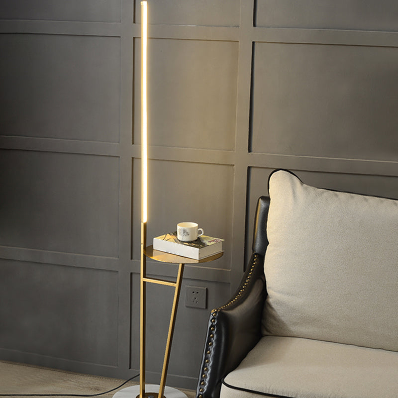 Stick Stick Falle Floor Light Aluminium Salon LED debout LED avec plateau