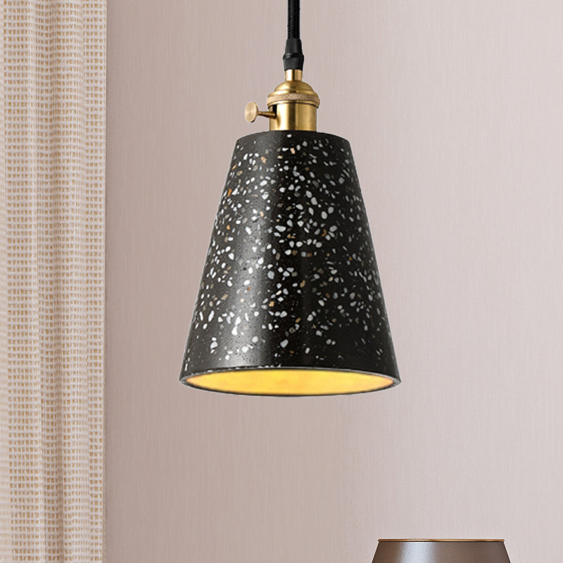 Cone Pendant Lighting in Nordic Style Cement 1 Light Black/Grey/White Hanging Light