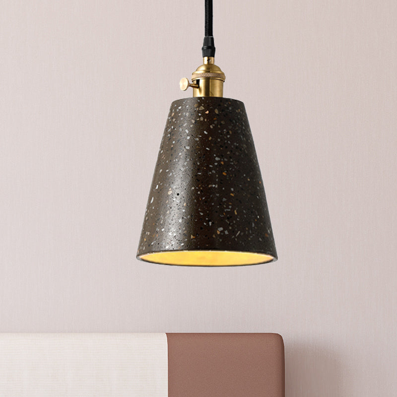 Cone Pendant Lighting in Nordic Style Cement 1 Light Black/Grey/White Hanging Light