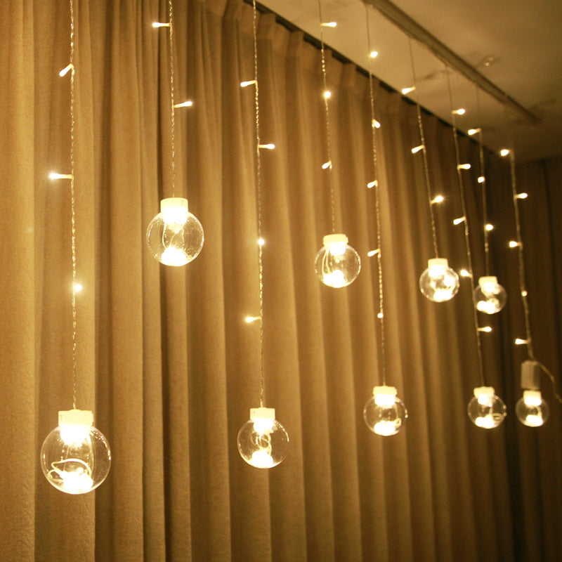 11.4ft Wishing Ball LED Curtain Lighting Decorative Bedroom Battery String Light in Clear