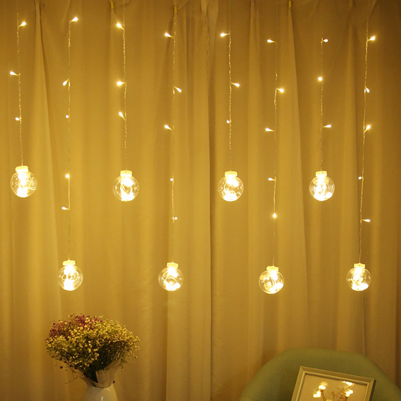 11.4ft Wishing Ball LED Curtain Lighting Decorative Bedroom Battery String Light in Clear