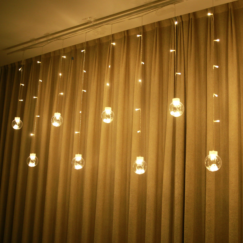 11.4ft Wishing Ball LED Curtain Lighting Decorative Bedroom Battery String Light in Clear