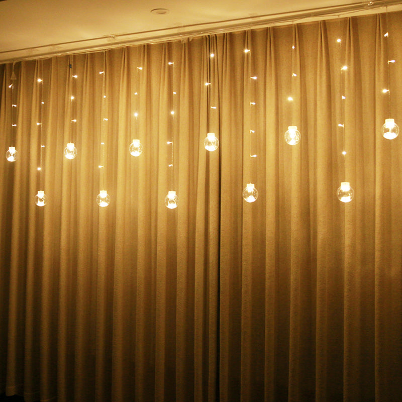 11.4ft Wishing Ball LED Curtain Lighting Decorative Bedroom Battery String Light in Clear