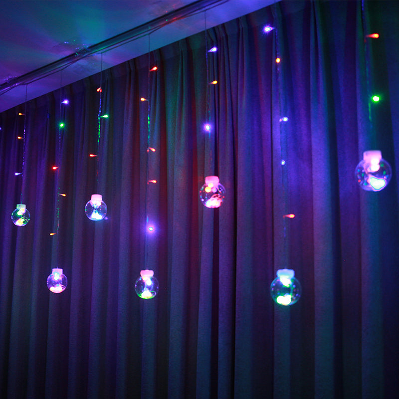 11.4ft Wishing Ball LED Curtain Lighting Decorative Bedroom Battery String Light in Clear