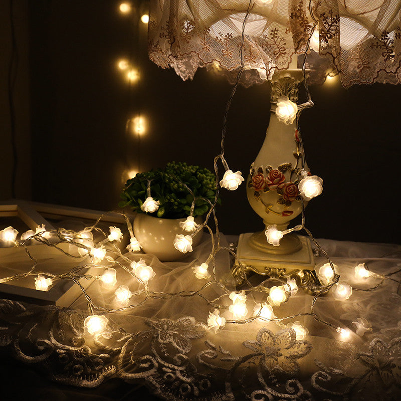 Shaded Girls Bedroom LED Fairy Lamp Plastic Artistic Battery Powered String Lighting