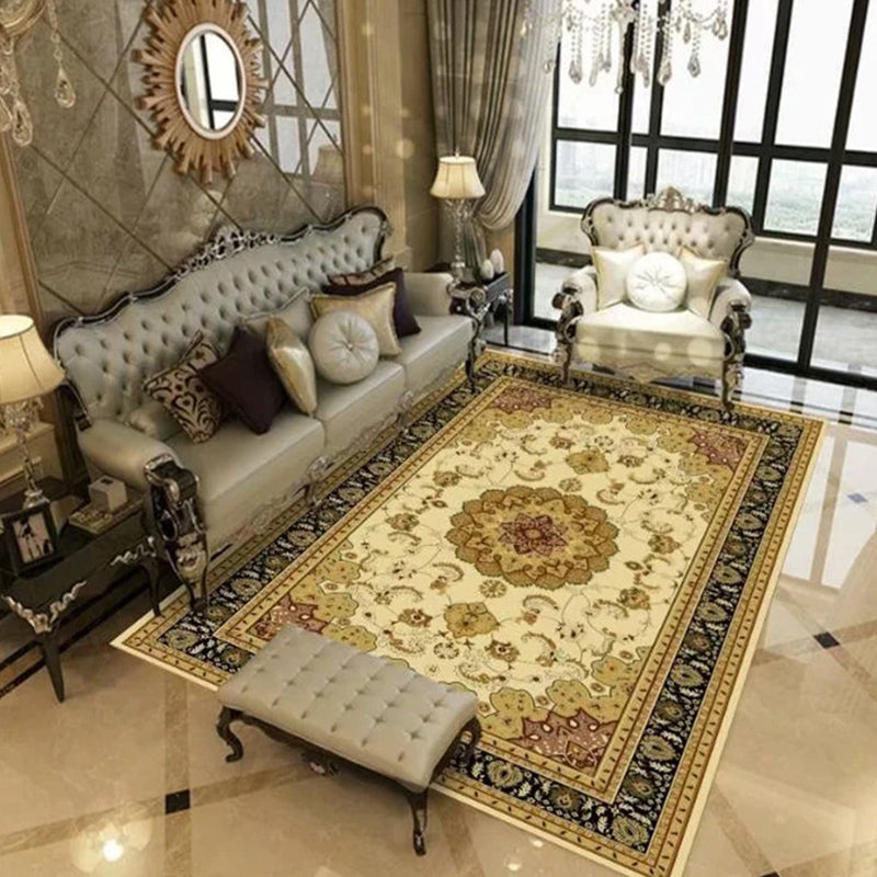 Multi-Color Moroccan Rug Polyster Geometric Print Area Carpet Easy Care Pet Friendly Washable Indoor Rug for Parlor