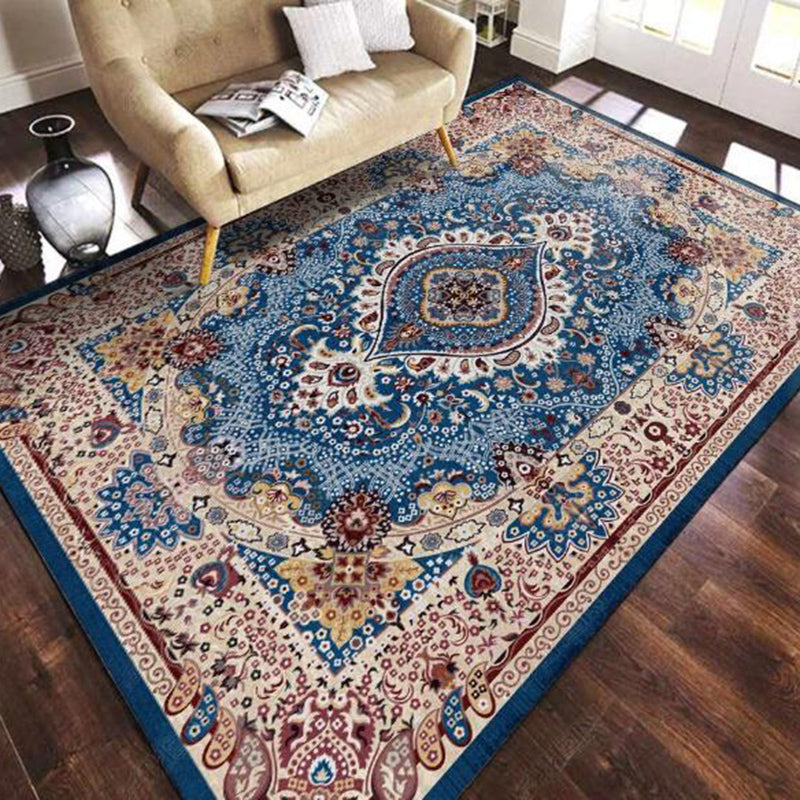 Multi-Color Moroccan Rug Polyster Geometric Print Area Carpet Easy Care Pet Friendly Washable Indoor Rug for Parlor