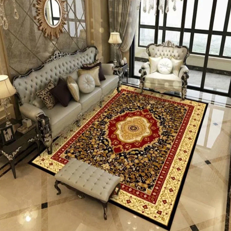 Multi-Color Moroccan Rug Polyster Geometric Print Area Carpet Easy Care Pet Friendly Washable Indoor Rug for Parlor