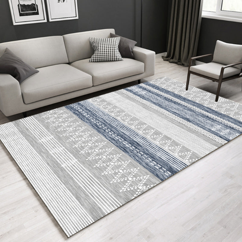 Southwestern Geometric Print Rug Multicolor Cotton Blend Area Carpet Non-Slip Easy Care Indoor Rug for Parlor