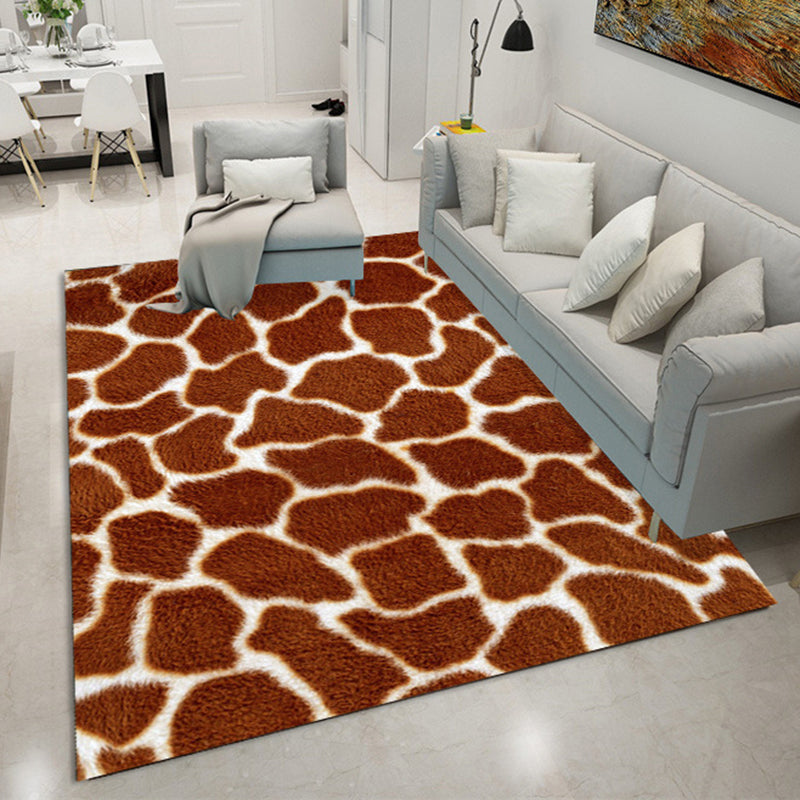 Casual Animal Skin Print Rug Multi Color Polypropylene Area Carpet Non-Slip Pet Friendly Indoor Rug for Living Room