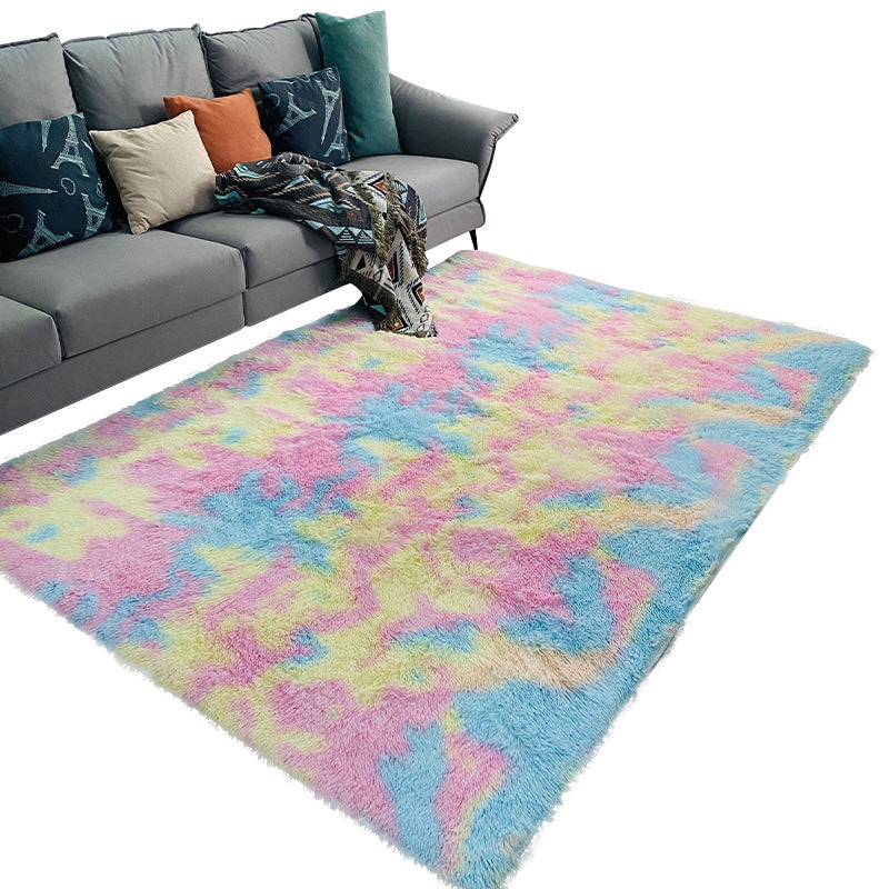 Fancy Ombre Printed Rug Multi Colored Synthetics Area Carpet Stain-Resistant Easy Care Indoor Rug for Living Room