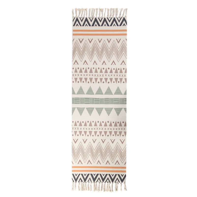 Tapis multicolore du sud-ouest en coton en coton de la zone imprimée géométrique tapis intérieur adapté aux animaux de compagnie pour chambre à coucher
