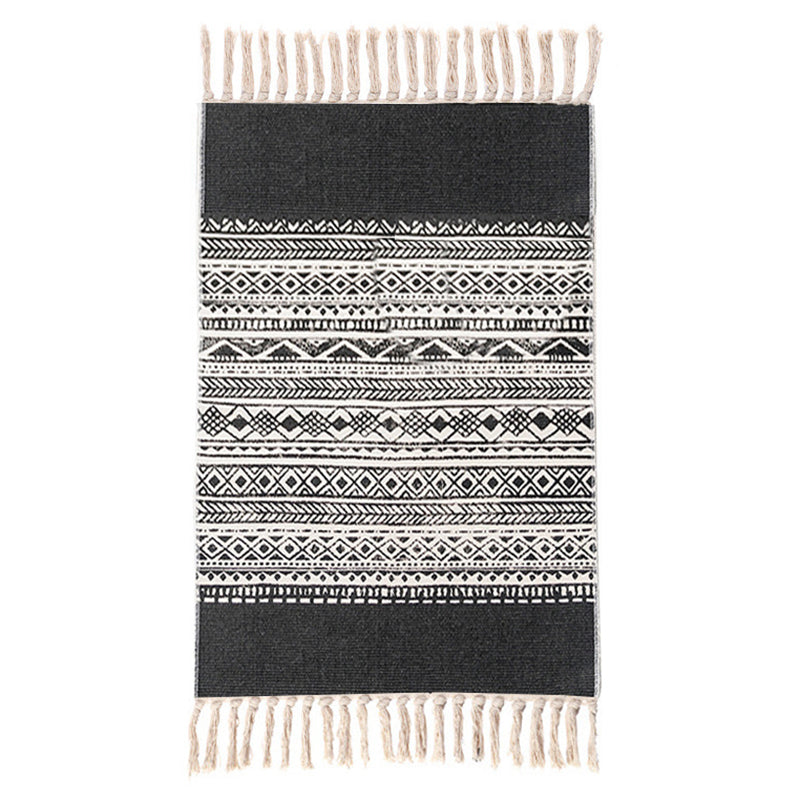 Tapis multicolore du sud-ouest en coton en coton de la zone imprimée géométrique tapis intérieur adapté aux animaux de compagnie pour chambre à coucher