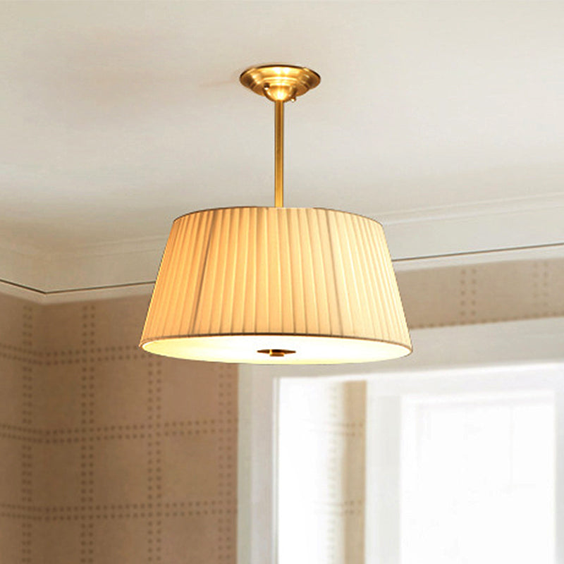 3/4 lichten woonkamer plafond gemonteerd armatuur klassieke witte semi -spoelbevestiging met trommelstofschaduw, 16 "/20" breed