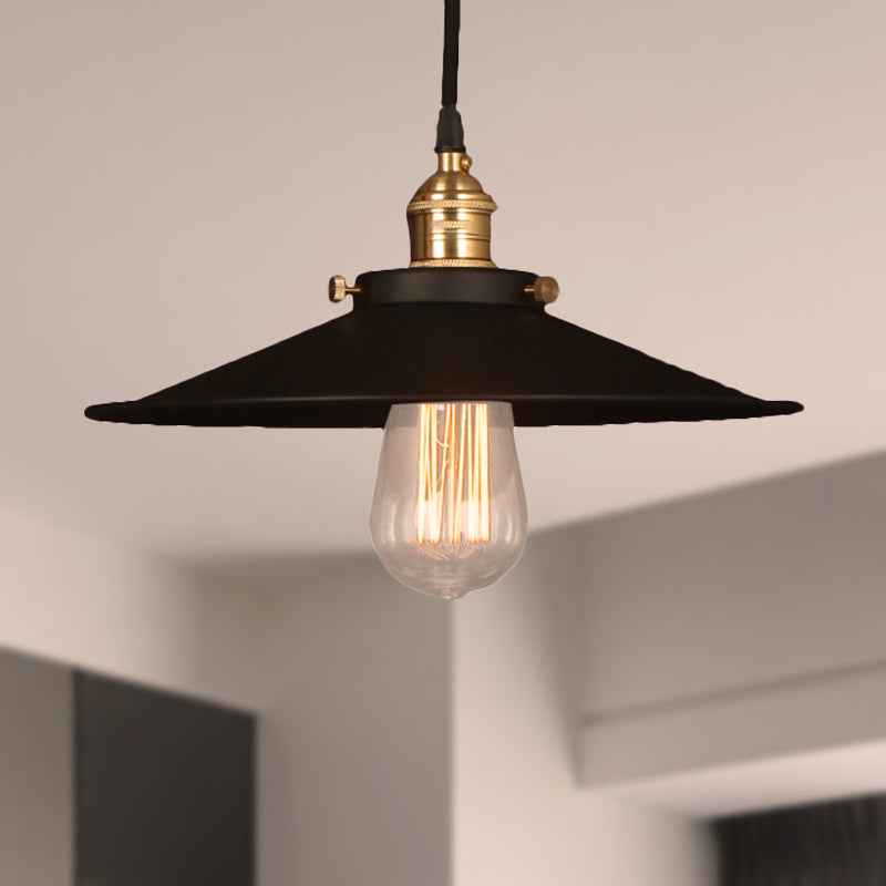 Metal Conic Ceiling Pendant Industrial Style 1 Light Dining Table Ceiling Light Fixture in Brass/Weathered Brass