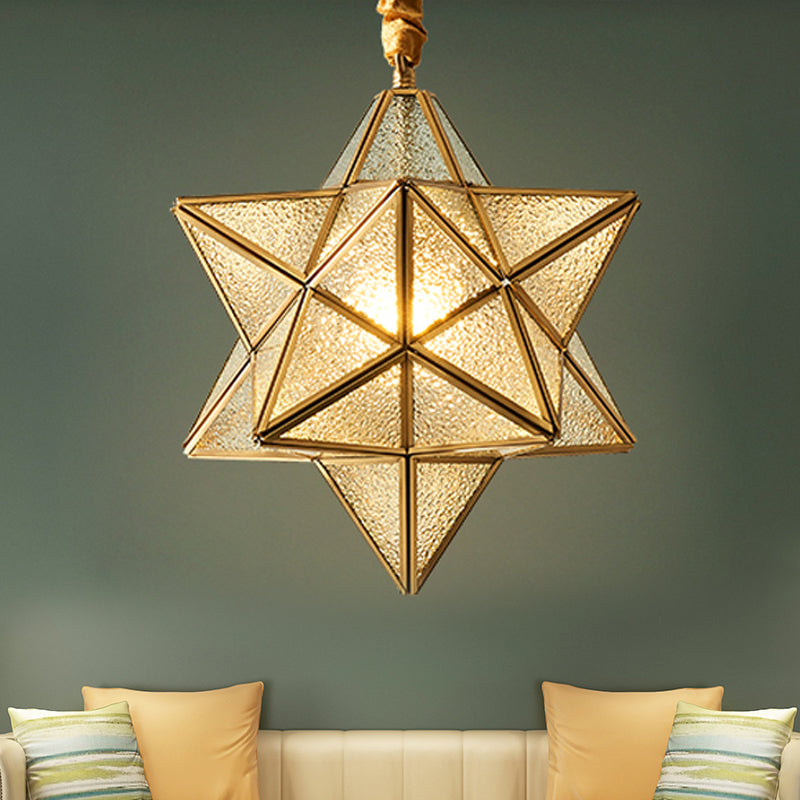 Star Pendant Lighting Modernism White/Opal Frosted Glass 1 Head Hanging Lamp Kit for Living Room