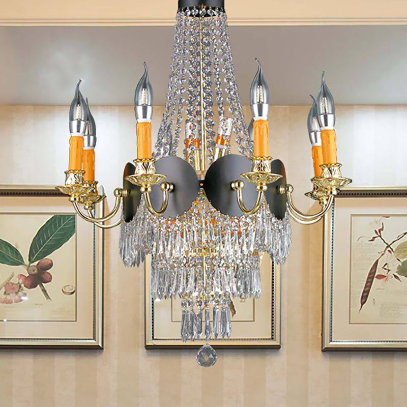 Candelabra Chandelier Light Contemporary Crystal 14 Lights Gold Hanging Light Fixture for Dining Room