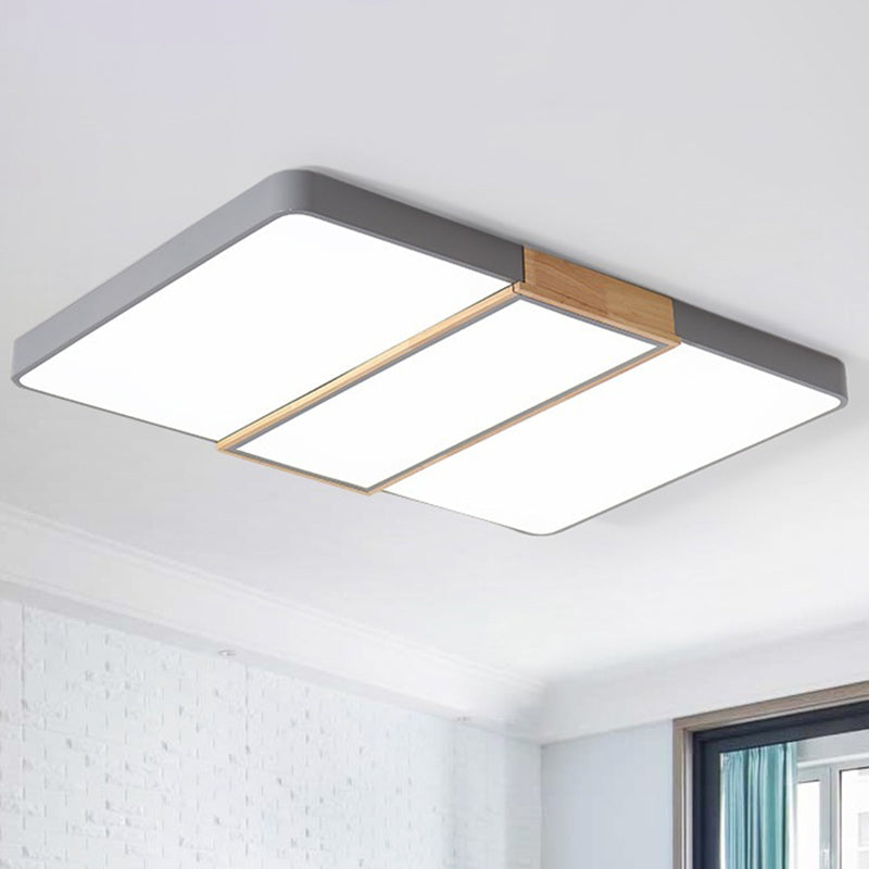 Slim Panel Rectangle Ceiling Mount Light Nordic Acrylique Vert / Rose / Blanc Fixture du plafond pour la salle de séjour