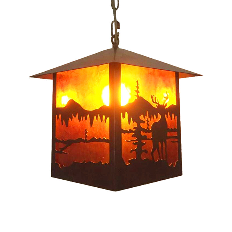 Elk Restaurant Hanging Light Kit Country Style Metal 1 Light Rost Anhänger Beleuchtung