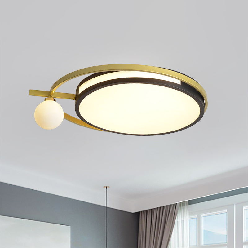 LED Ronde Flush Verlichting met Globe Shade Nordic Acryl Led Flushmount Licht in Zwart/Grijs