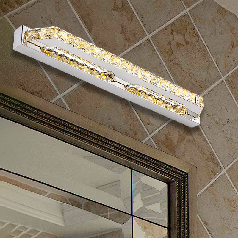 Luz de la pared de tocador de baño lineal claro/cristal de champán 16 "/22" W LED de pared contemporánea LED en luz cálida/blanca