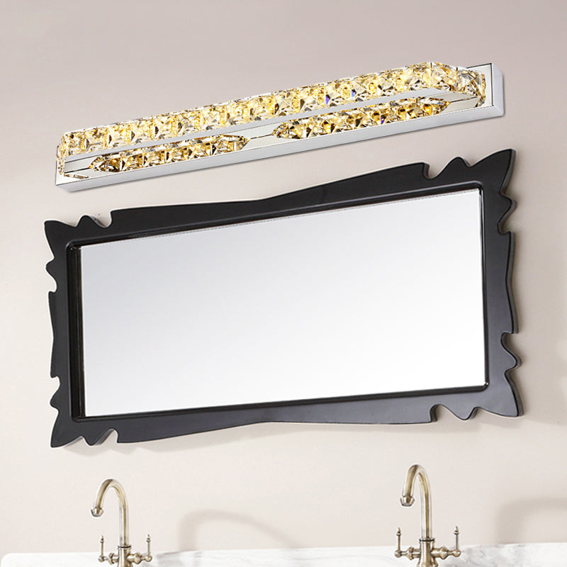 Luz de la pared de tocador de baño lineal claro/cristal de champán 16 "/22" W LED de pared contemporánea LED en luz cálida/blanca