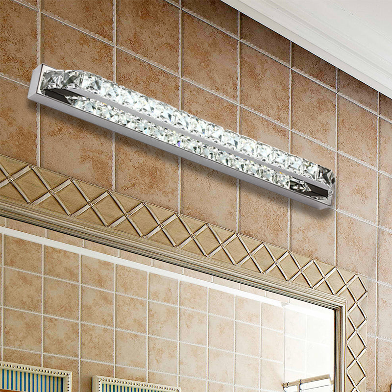 Luz de la pared de tocador de baño lineal claro/cristal de champán 16 "/22" W LED de pared contemporánea LED en luz cálida/blanca