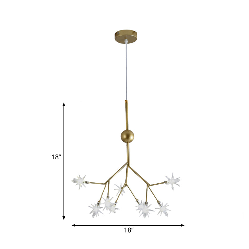 Modern Starry Pendant Light Fixture Iron 9/27/36-Light Dining Room Chandelier in Gold