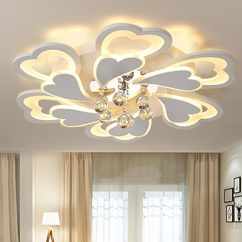 Luz empotrada blanca Loving-Heart Iluminación empotrada LED acrílica contemporánea de 27"/31,5" de ancho en luz blanca/cálida