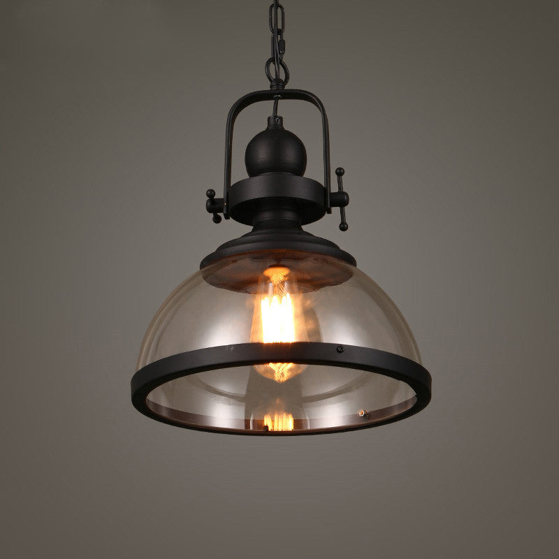 Lampe suspension en forme de pot en verre industriel 1-Light Bistro Bar Bar Pendant Lighting en noir