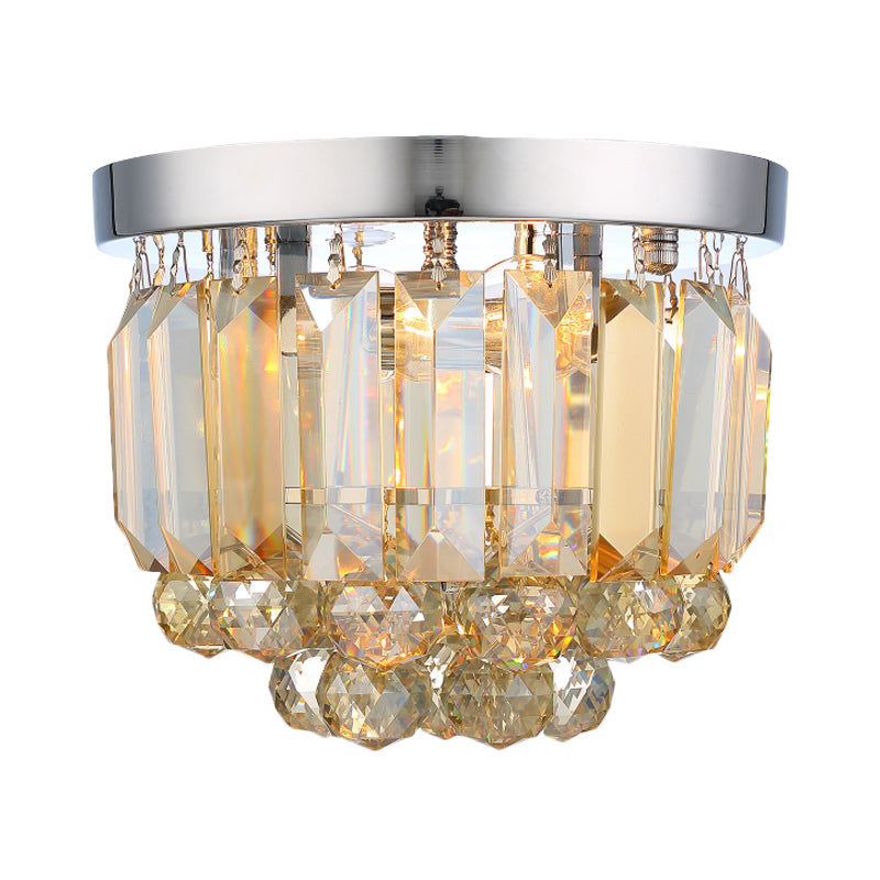 Clear / Smoke Gray / Cognac Crystal Round Mini Flush Light Simple 2 - Light Corridoio Flush Soffione Luce Fissaggio