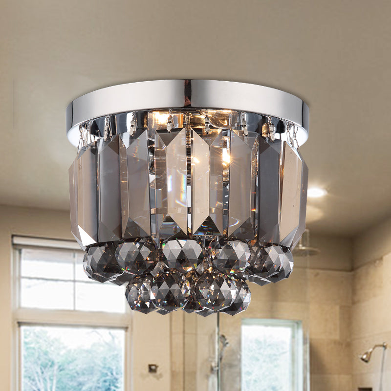 Clear / Smoke Gray / Cognac Crystal Round Mini Flush Light Simple 2 - Light Corridoio Flush Soffione Luce Fissaggio