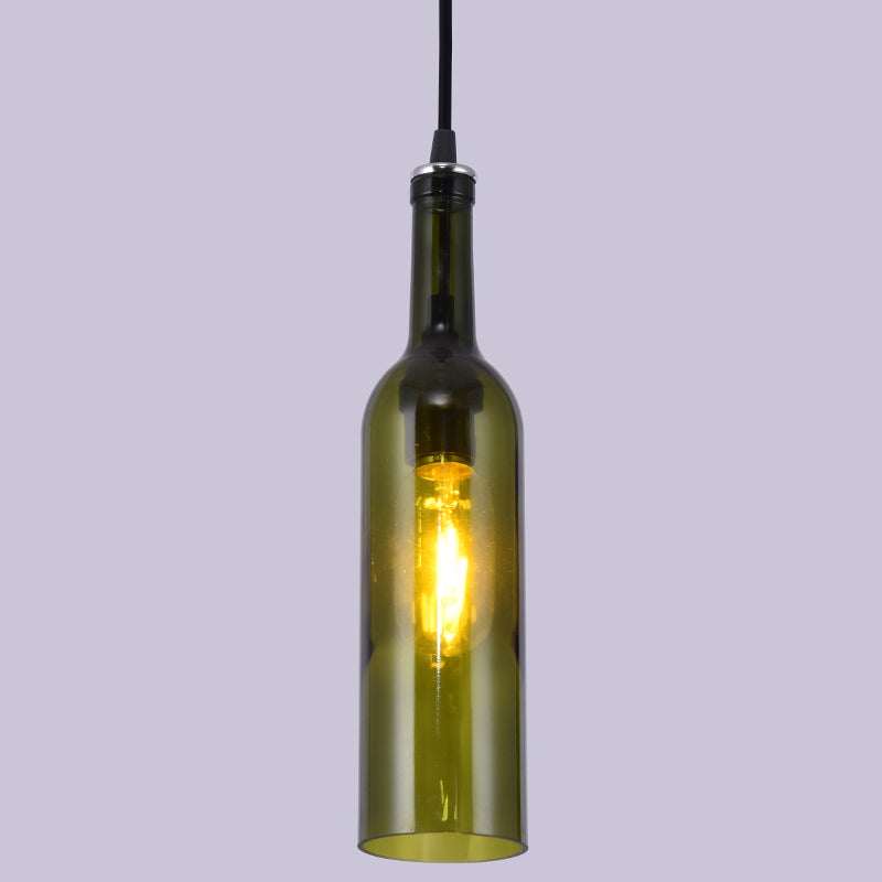 1 lampe de bouteille légère suspendue à la lampe en verre industriel rétro pour le restaurant