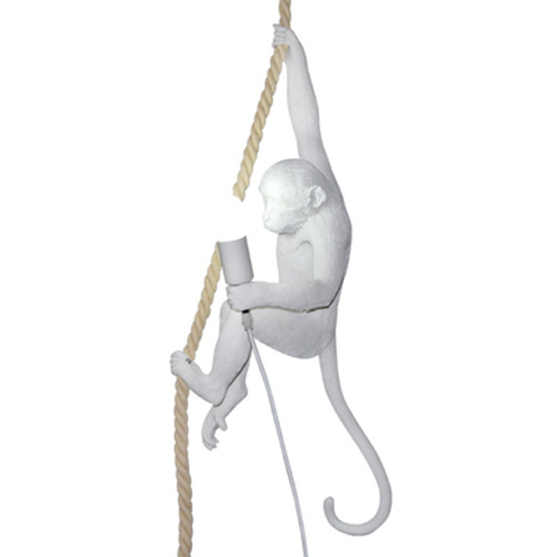 Monkey Art Deco Monkey Hanging Resin 1 Ciondolo di illuminazione per bambini leggeri per bambini