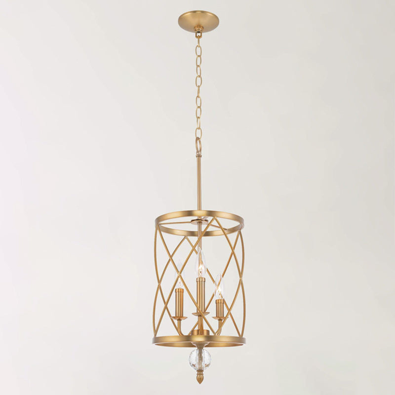 Traditional Trellis Cage Ceiling Chandelier Metal Hanging Light with Hanging Chain for Farmhouse