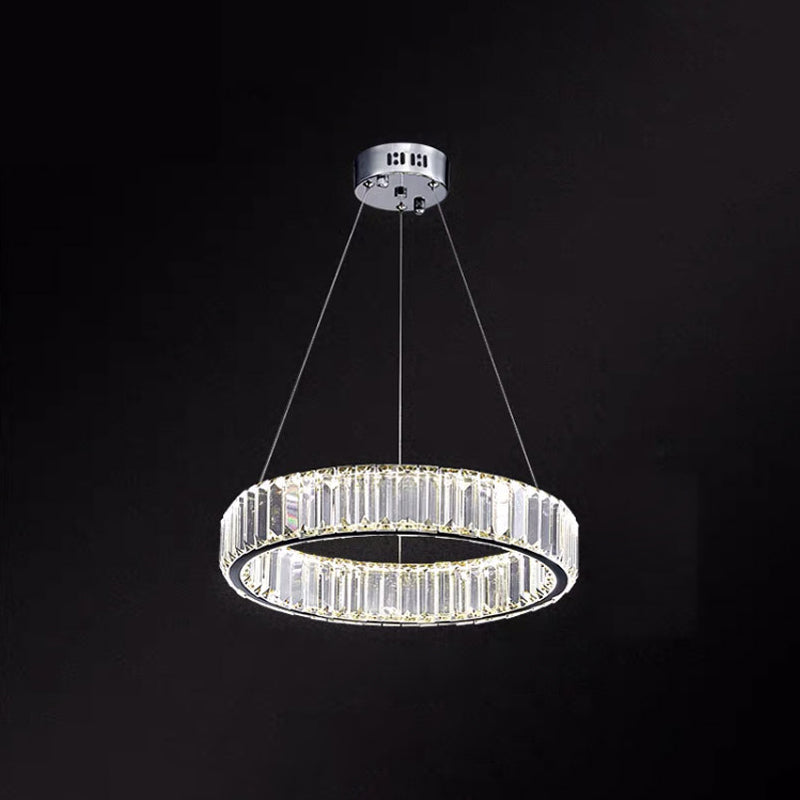 Ring à anneau ultra-moderne LED Chandelier LAMPE CRISTAL SUSPENSION PENDANT POUR LE SOIR