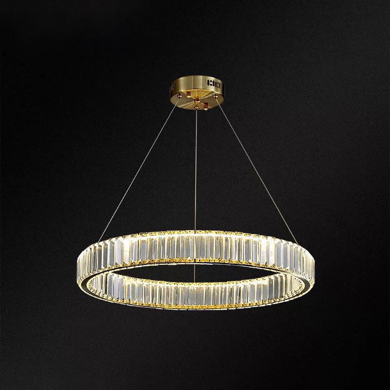 Ring à anneau ultra-moderne LED Chandelier LAMPE CRISTAL SUSPENSION PENDANT POUR LE SOIR