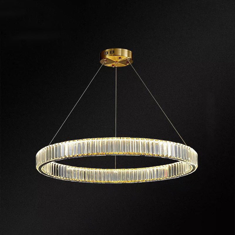 Ring à anneau ultra-moderne LED Chandelier LAMPE CRISTAL SUSPENSION PENDANT POUR LE SOIR