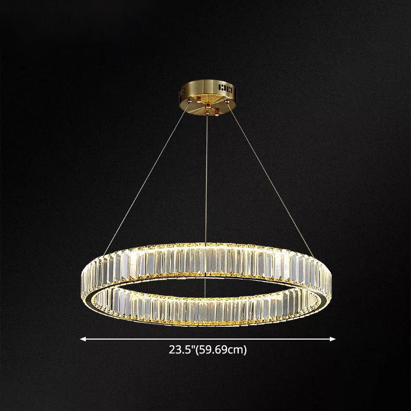 Ring à anneau ultra-moderne LED Chandelier LAMPE CRISTAL SUSPENSION PENDANT POUR LE SOIR